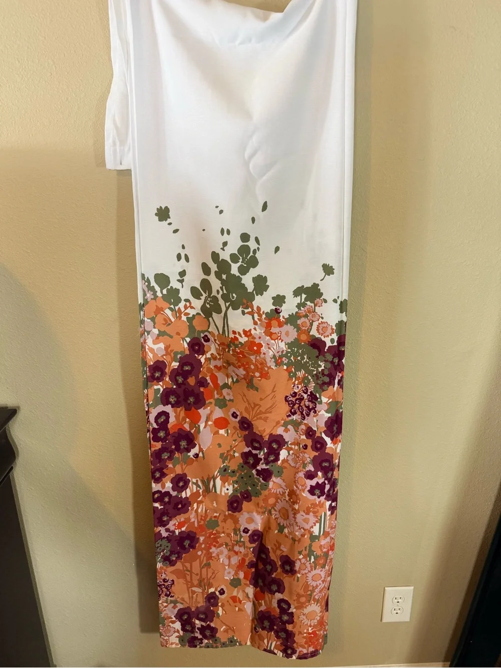 Opalhouse White and Orange Floral Shower Curtain Panel new without tags